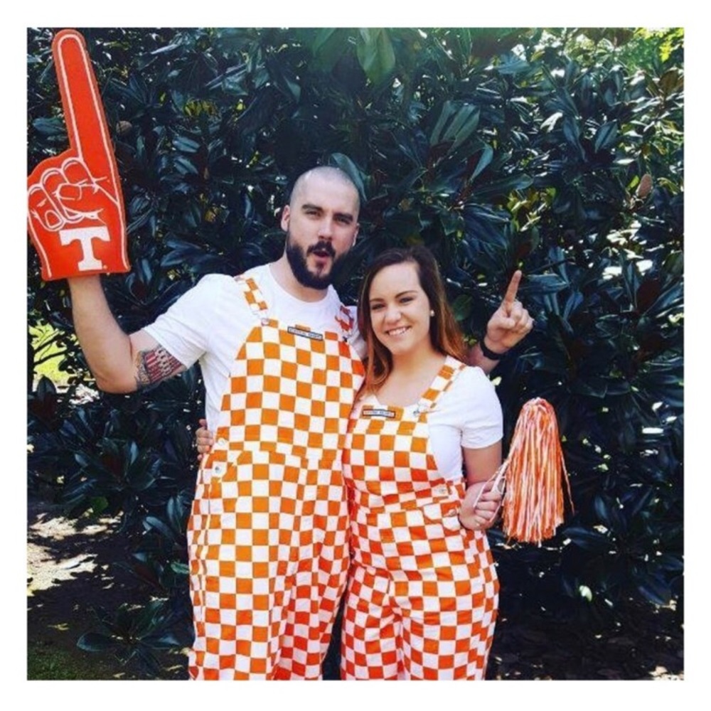 Orange White Checker Overalls College Sports Tennessee Texas